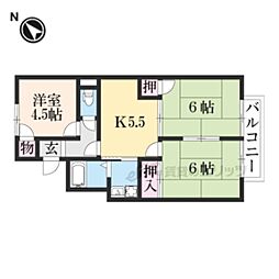 グリーンタウン國本A棟 3Kの間取図画像