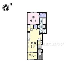 ローリエ 1LDKの間取図画像