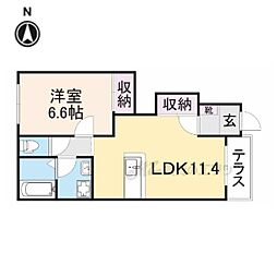 フィールドルミナス2 1LDKの間取図画像