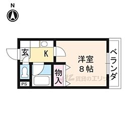 モア草津 1Kの間取図画像