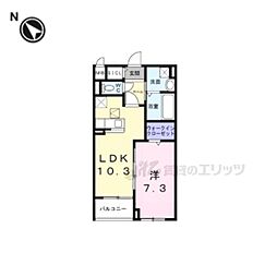 アストラル ノーブル 1LDKの間取図画像