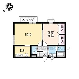 サンライズM 1LDKの間取図画像