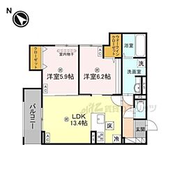 DーROOM 小篠原 2LDKの間取図画像