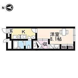 レオパレスアイビーコート8 1Kの間取図画像