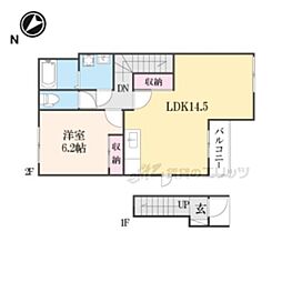 スターコーポ西4 1LDKの間取図画像