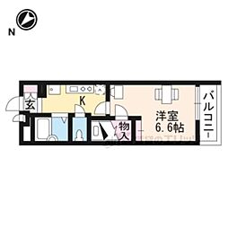 レオパレスボービラージュ 1Kの間取図画像