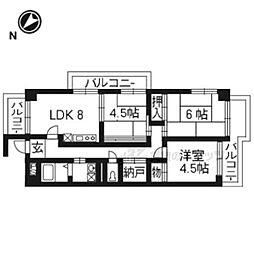 パールハイツ打出浜 3LDKの間取図画像