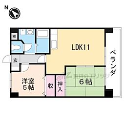 ふぁみーゆ貴生川 2LDKの間取図画像