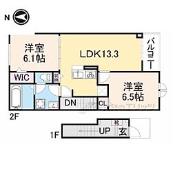 ウッドヴィレッジ甲南WEST 2LDKの間取図画像