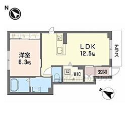 近江八幡市鷹飼町アパート 1LDKの間取図画像