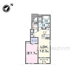 フレッシュハウス1 1LDKの間取図画像