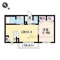 シャーメゾンリーリエE 1LDKの間取図画像