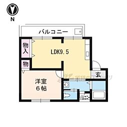 グランコートビワコ 1LDKの間取図画像