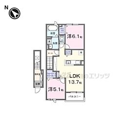 ステラ守山 2LDKの間取図画像