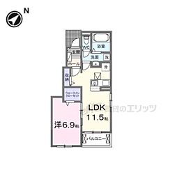 サンライズ・K 1LDKの間取図画像