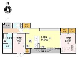 BORD DU LAC SOERI 2LDKの間取図画像