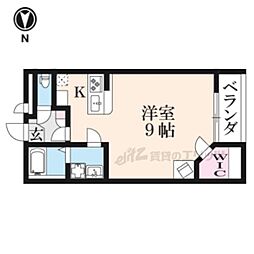 レオパレスルミナス ワンルームの間取図画像