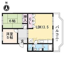 ハイエストパレス 2LDKの間取図画像