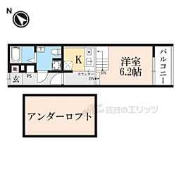 レジーナ野洲 1Kの間取図画像