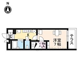 レオパレスコンフォート大津京 1Kの間取図画像