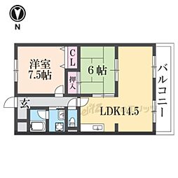 エクシブ 2LDKの間取図画像