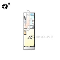 ロワール 1Kの間取図画像
