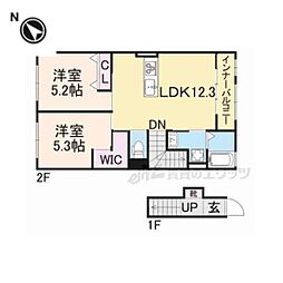 メゾンベイリーフ 2LDKの間取図画像