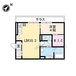 LeCiel2 1LDKの間取図画像