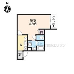 アークリード大津中央 1Kの間取図画像