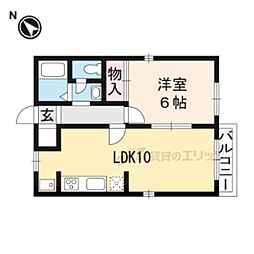 プロパティーカオル2A 1LDKの間取図画像
