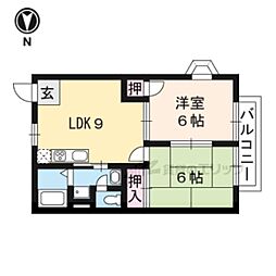 メゾンN・Y 2DKの間取図画像