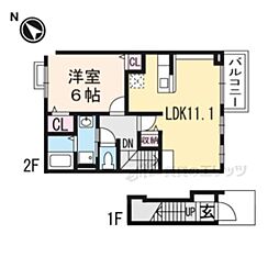 ブライトハウス2 1LDKの間取図画像