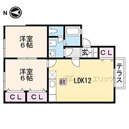 サンシャイン翼 2LDKの間取図画像