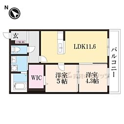 アンソレイエ 2LDKの間取図画像