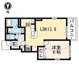 アンソレイエ1 1LDKの間取図画像