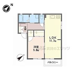 フォーレス柏A 1LDKの間取図画像