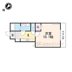 ファビュラス 1Kの間取図画像