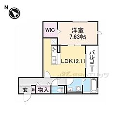 プティペル 1LDKの間取図画像