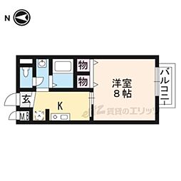 サープラス池田 1Kの間取図画像
