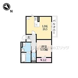 セレッソ 1LDKの間取図画像