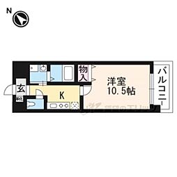 フォーシーズン南草津 1Kの間取図画像