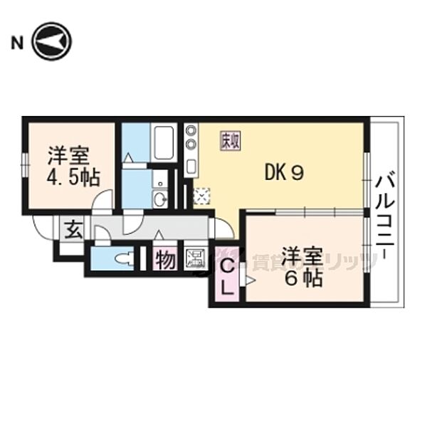 滋賀県大津市和邇高城(賃貸アパート2DK・1階・47.95㎡)の写真 その2