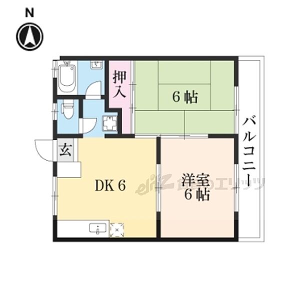 アクティ比叡 203｜滋賀県大津市下阪本2丁目(賃貸アパート2DK・2階・40.58㎡)の写真 その2