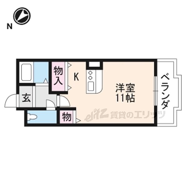 滋賀県草津市橋岡町(賃貸マンション1K・2階・25.56㎡)の写真 その2