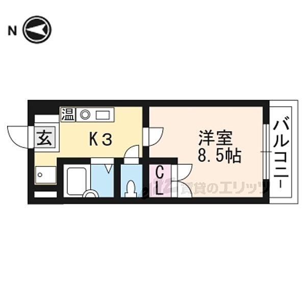 カーサ・ソラッツオ弐番館 513｜滋賀県草津市矢橋町(賃貸マンション1K・5階・24.30㎡)の写真 その2