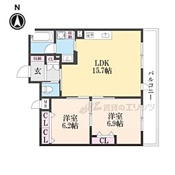 INSIGHT REPOS YANASHINA SHIN-JUJO 2LDKの間取図画像