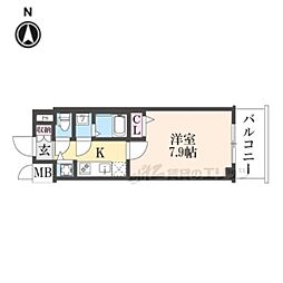 ドムールY 1Kの間取図画像