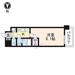 エスリード京都梅小路 1Kの間取図画像