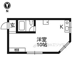 七条ビル ワンルームの間取図画像