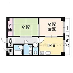 エム'ズ京都洛西 2DKの間取図画像
